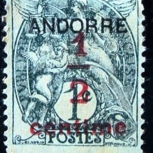 Selo postal de Andorra Francesa de 1931 Overprint ½