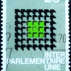 Selo postal da Holanda de 1970 Symbol for cooperation