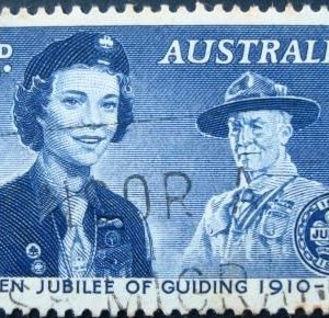 Selo postal Austrália 1960 Girl Guide and Lord Baden-Powel