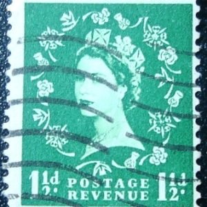 Selo postal do Reino Unido de 1952 Queen Elizabeth II 1½