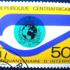 Selo postal da Rep. Centro Africana de 1973 Interpol