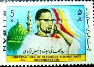 Selo postal do Iran de 1984 Malcolm X