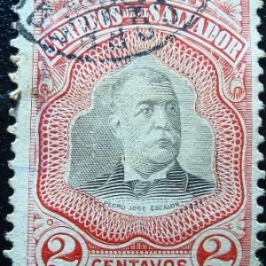 Selo postal de El Salvador de 1906 President Pedro José Escalon