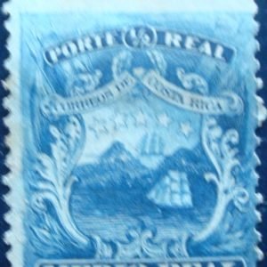 Selo postal da Costa Rica de 1863 Coat of Arms