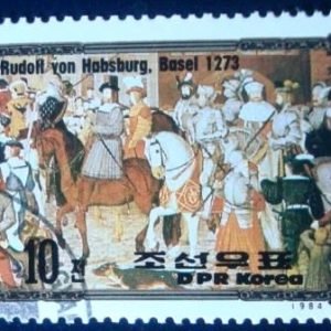 Selo postal da Coréia do Norte de 1984 Rudolph von Habsburg