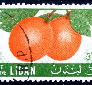 Selo postal do Líbano de 1955 Oranges 15p