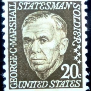 Selo postal dos Estados Unidos de 1967 George Marshall 20c