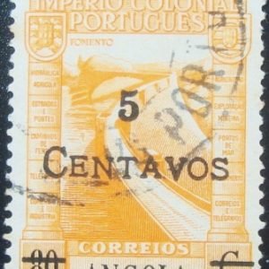 Selo postal de Angola de 1945 Barrage Overprint in black 5