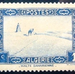 Selo postal da Algéria de 1936 Sahara Desert 1c