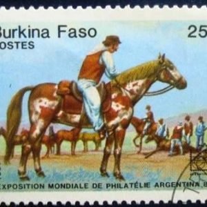 Selo postal de Burkina Faso de 1985 Gauchos