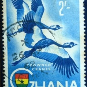 Selo postal de Ghana de 1959 Black Crowned Crane