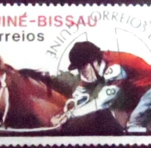 Selo postal de Guiné Bissau de 1988 Equestrian