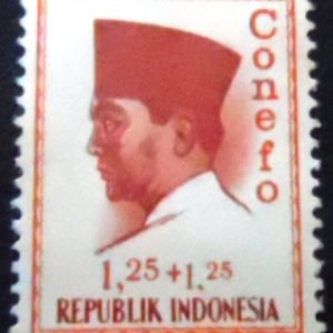 Selo postal da indonésia de 1965 President Sukarno