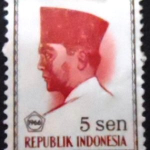 Selo postal da Indonésia de 1966 President Sukarno