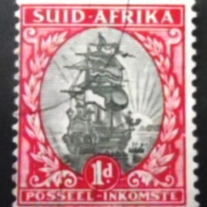 Selo postal da África do Sul de 1926 Van Riebeeck's Ship Suid