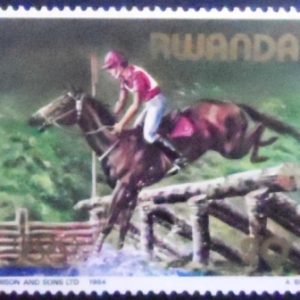 Selo postal de Ruanda de 1984 Equestrian