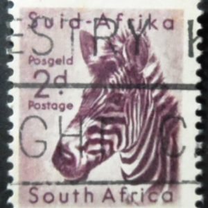 Selo postal da África do Sul de 1954 Mountain Zebra