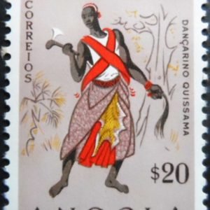 Selo postal de Angola de 1957 Dancer from Quibala