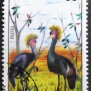 Selo postal de Camarões de 1977 Black Crowned Crane