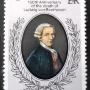 selo postal Dominica 1977 Ludwig van Beethovene