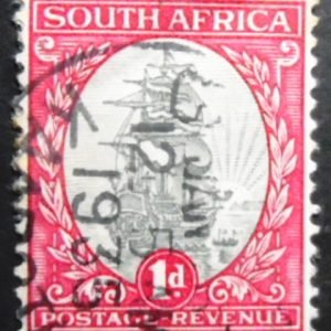 Selo postal da África do Sul de 1926 Van Riebeeck's Ship