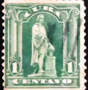 Selo postal de Cuba de 1899 Columbus Monument 1 U