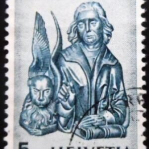 Selo postal da Suiça de 1961 Saint Mark with the Lion U sev