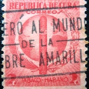 Selo postal de Cuba de 1939 Cigar globe