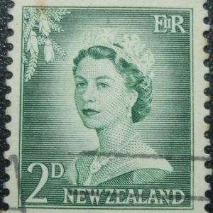 Selo postal definitivo da Australia de 1956 - Queen Elizabeth II two penny