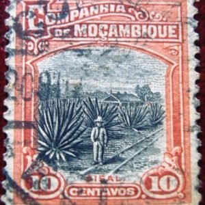 Selo postal de Moçambique (Sociedade) de 1918 Sisal plantation