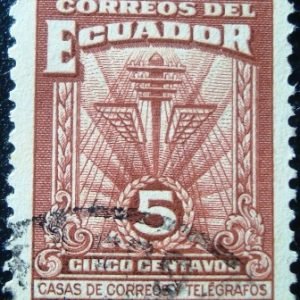 Selo postal do Equador de 1940 Simbólico das Comunicações 5