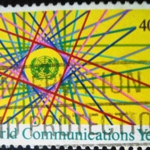 Selo postal das Nações unidas de 1983 World Communications Year