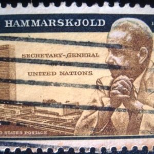 Selo postal dos Estados Unidos de 1962 Dag Hammarskjold