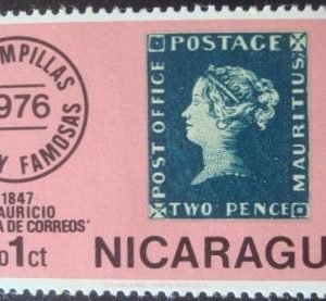 Selo postal da Nicaragua de 1976 Mauritius N°2