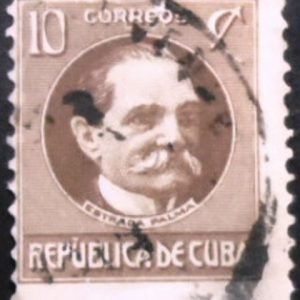 Selo postal de Cuba de 1917 Tomás Estrada Palma