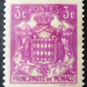 Selo postal de Monaco de 1938 National Coat of Arms