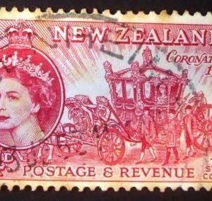Selo postal definitivo da Nova Zelandia de 1953 - Coronation