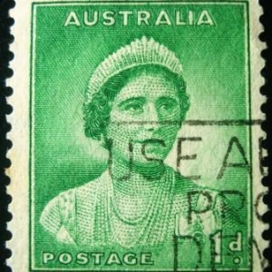 Selo postal da Austrália de 1938 Rainha Elizabeth 1