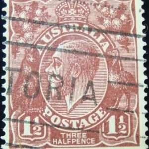 Selo postal da Austrália de 1919 Rei George V 1½ U