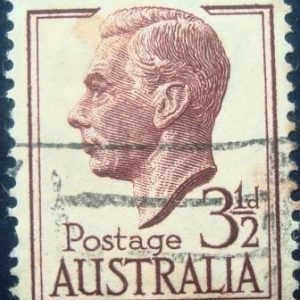 Selo postal da Austrália de 1951 King George VI 3½