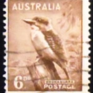 Selo postal da Austrália de 1956 Kookaburra 6