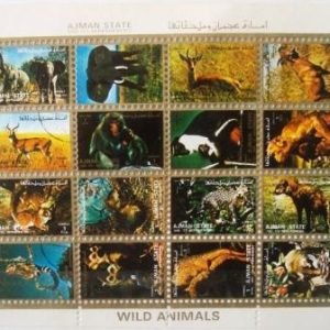 Selo postal aéreo Umm Ajman State 1973 Wild Animals