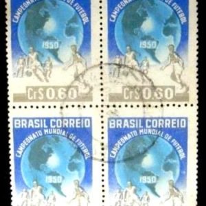 Quadra de Selos Postais Comemorativos Brasil 1950 - C 253 U