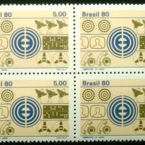 Quadra de selos do Brasil de 1980 Embratel M