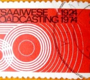 Selo postal da África do Sul de 1974 Anniversary of Broadcasting