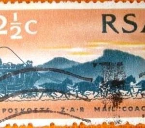 Selo postal da Africa do sul de 1969 Mail Coach from 1869