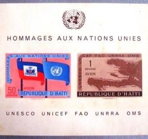 Bloco postal Haiti 1958 Nações Unidas