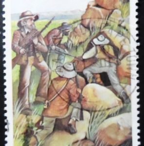 Selo postal da África do Sul de 1981 Attack of the Boers