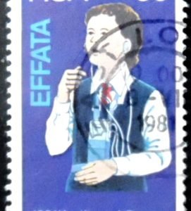 Selo postal da África do Sul de 1981 Deaf girl learning to speak