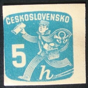 Selo postal da Tchecoslováquia de 1945 Postman N